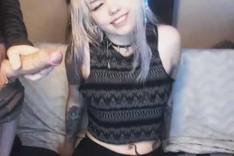 captivating blond chick Slurps ladyboy ramrod