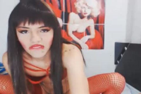 latin chick tranny gets Her tasty pooper nailed