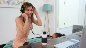 TransAngels.com: Shemale Kylie Le Beau in office masturbating
