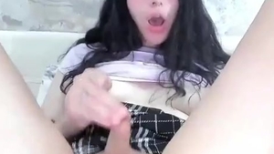 slutty Russian Trans gal With Tattoos Strokes Her small ramrod On web camera