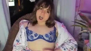 slim American Trans girl With small boobs Strokes Her 10-Pounder On web camera