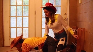 Cosplay dildo Story lady-man Jessie plows Woody