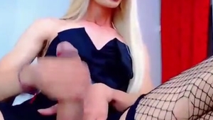 slim And Tall sheboy angel In Fishnet stockings Tugs big Sheshaft