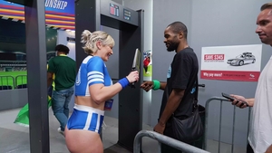 GenderXFilms: Shemale Security Seduces Fan